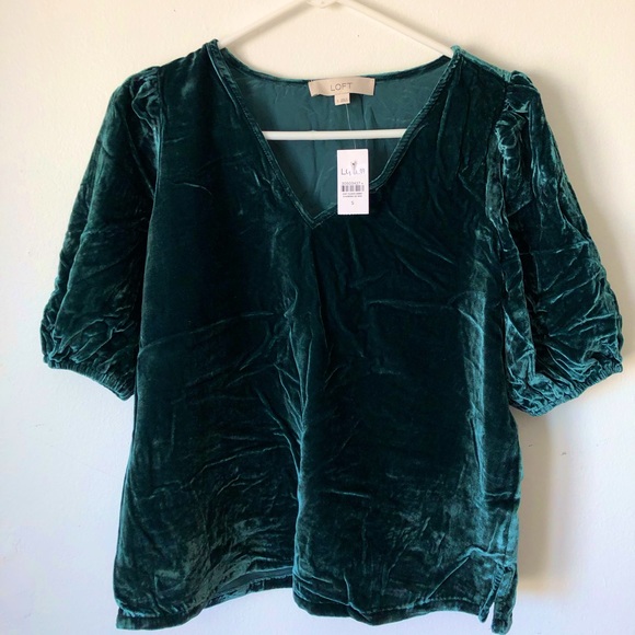 Loft Velvet Peplum Top - Picture 2 of 4